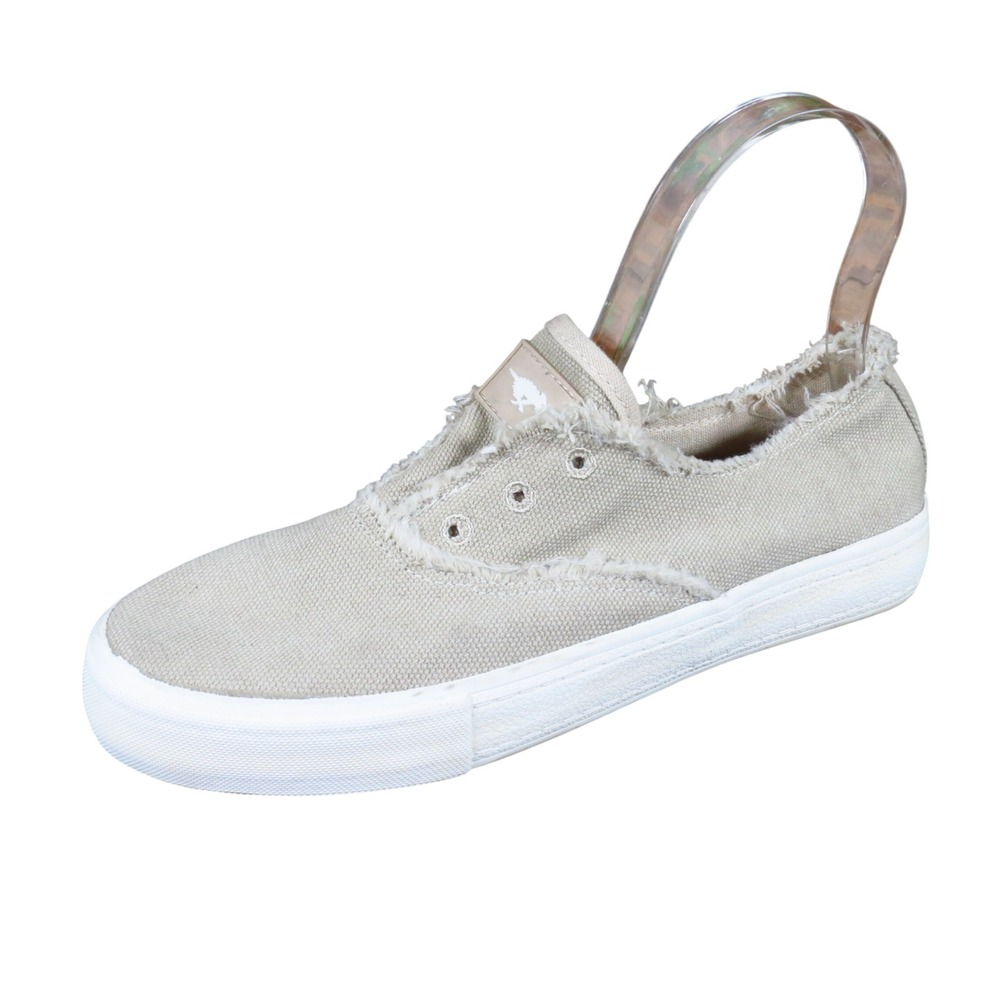 Rocket Dog Afina Womens Slip On Sneaker Size 7.5 Everyday Frayed Canvas Beige